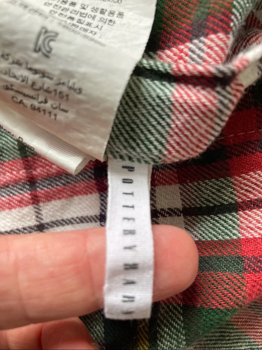 2 Pottery Barn Denver plaid pillow cases covers shams standard cotton linen